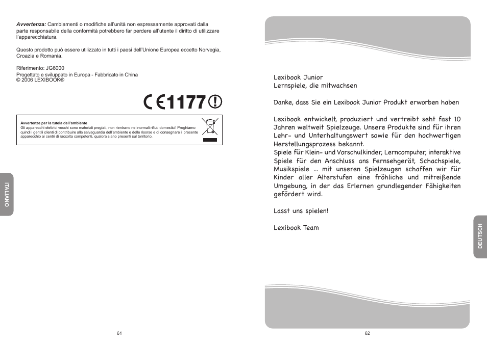 Lexibook JG6000 User Manual | Page 32 / 52