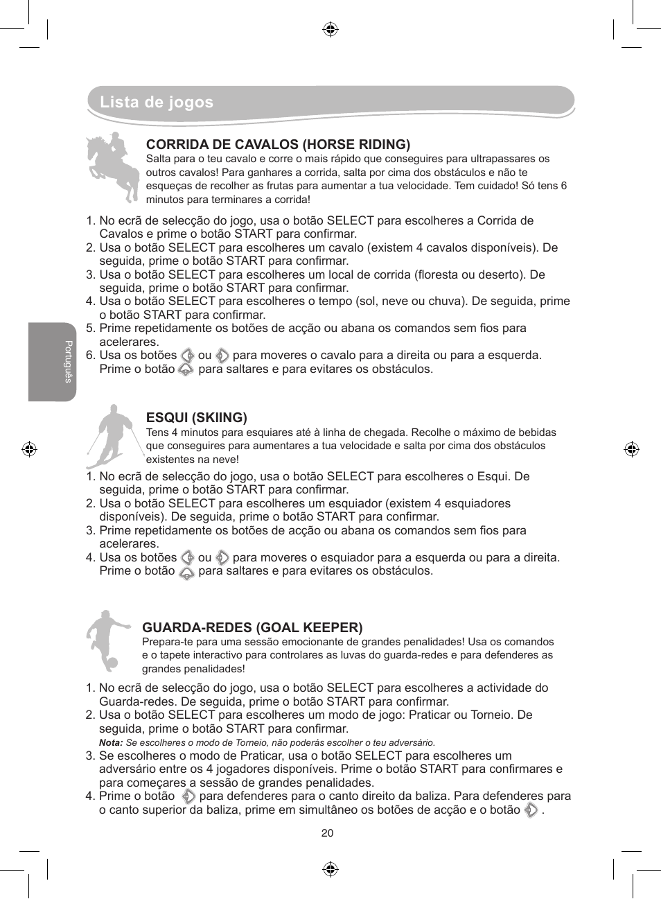 Lista de jogos | Lexibook JG7000 User Manual | Page 20 / 44