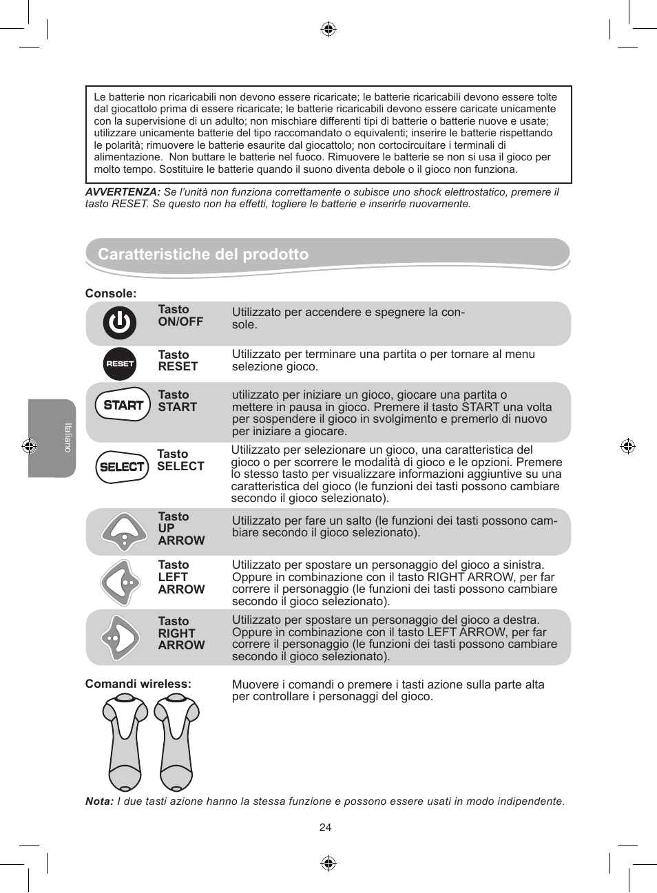 Caratteristiche del prodotto | Lexibook JG7000 User Manual | Page 24 / 44