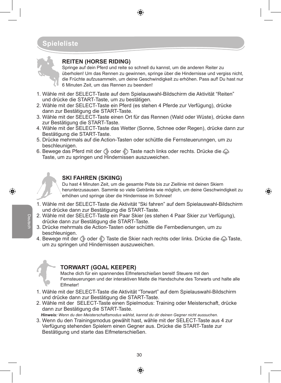 Spieleliste | Lexibook JG7000 User Manual | Page 30 / 44