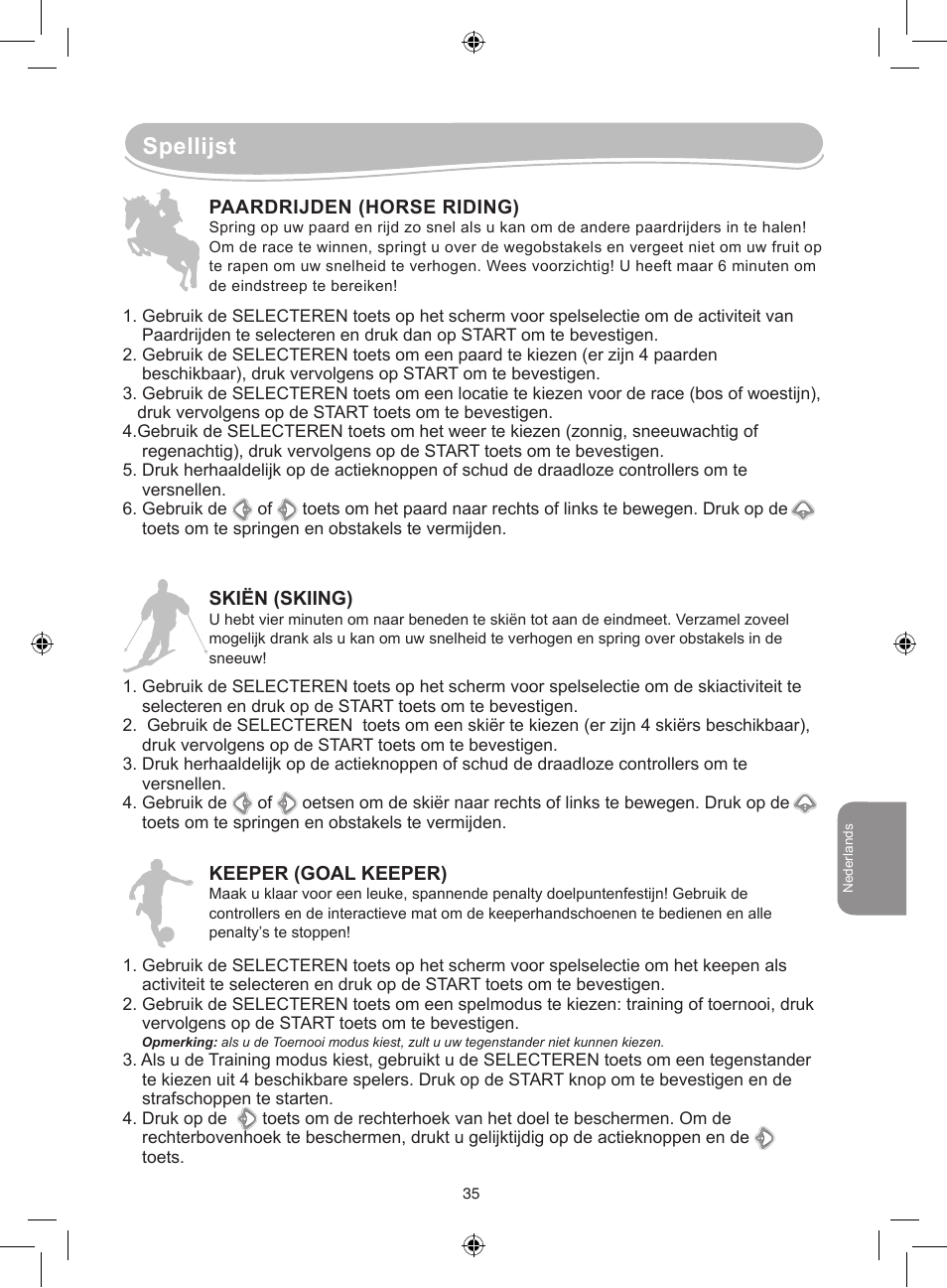 Spellijst | Lexibook JG7000 User Manual | Page 35 / 44