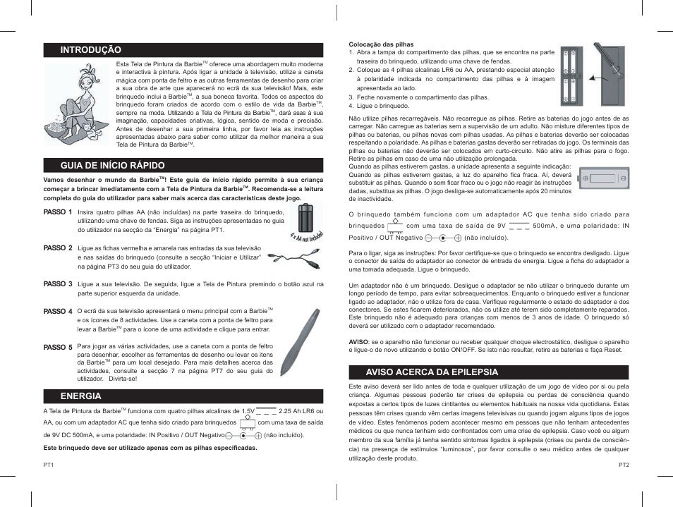 31_32.pdf, Introdução, Guia de início rápido | Energia, Aviso acerca da epilepsia | Lexibook IG300BB User Manual | Page 17 / 42