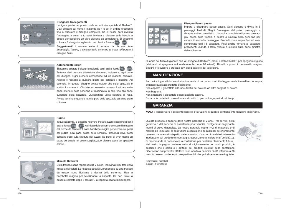 49_50.pdf, Manutenzione, Garanzia | Lexibook IG300BB User Manual | Page 26 / 42