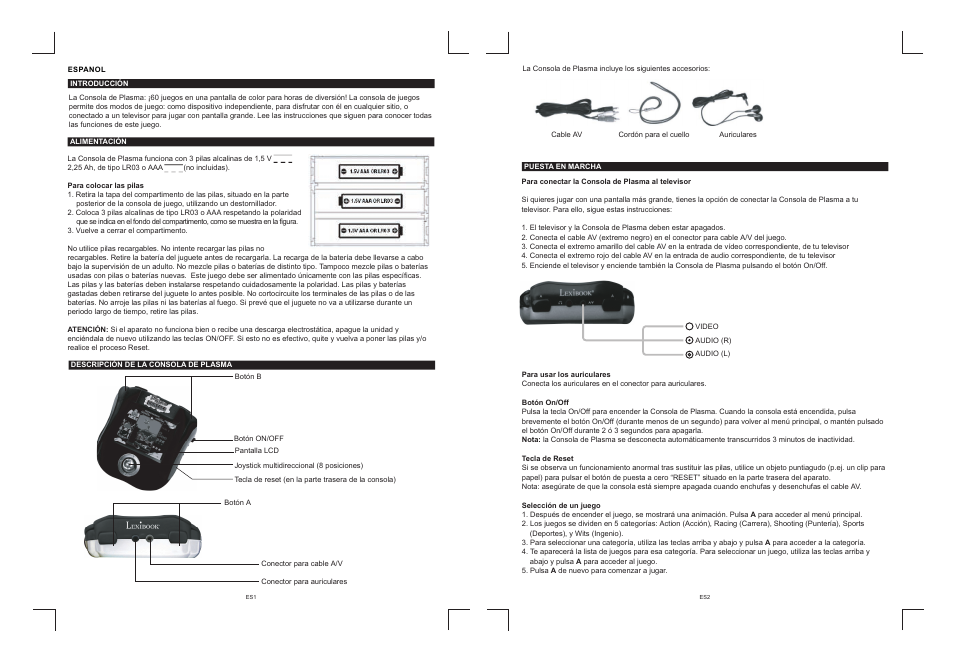 Es1-2.pdf | Lexibook IG810 User Manual | Page 12 / 42