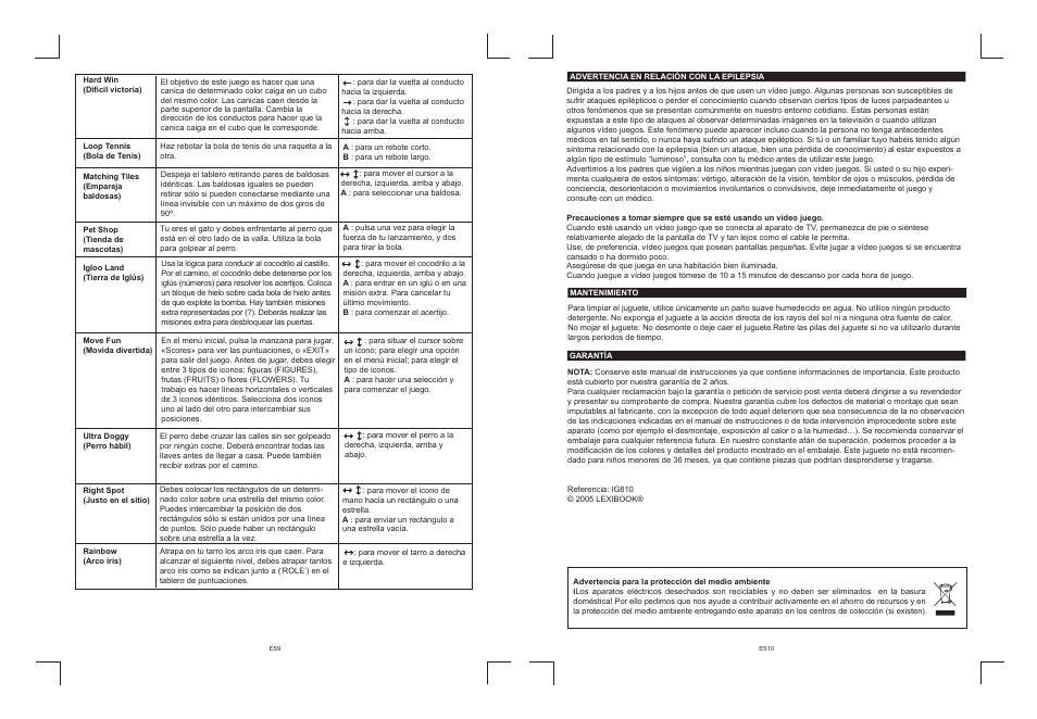 Es9-10.pdf | Lexibook IG810 User Manual | Page 16 / 42