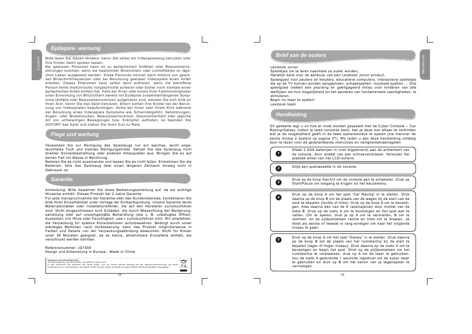 Lexibook JG1500 User Manual | Page 13 / 17