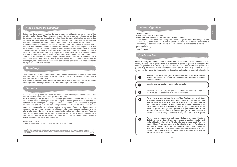 Lexibook JG1500 User Manual | Page 9 / 17