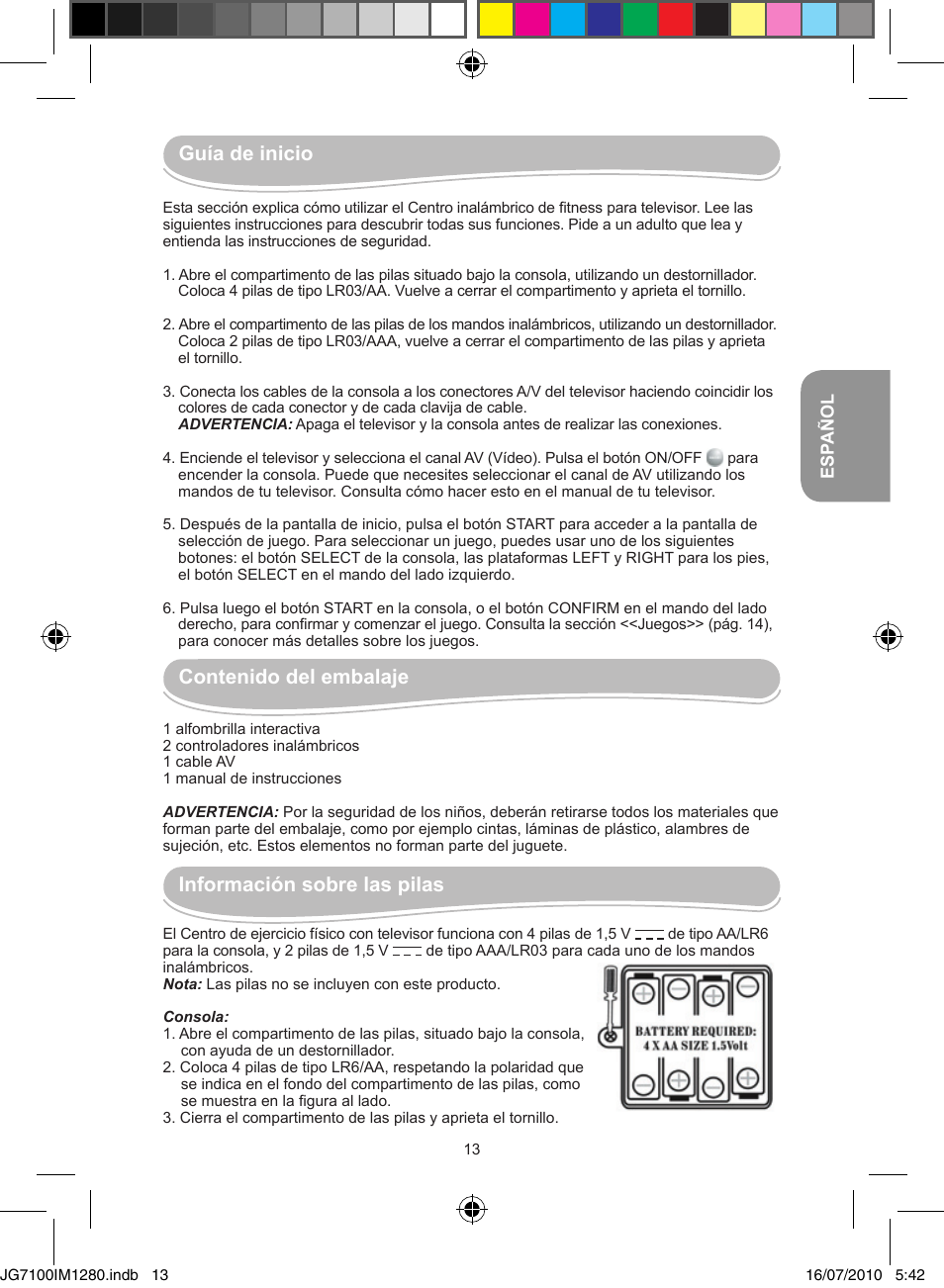 Lexibook JG7100 User Manual | Page 13 / 44