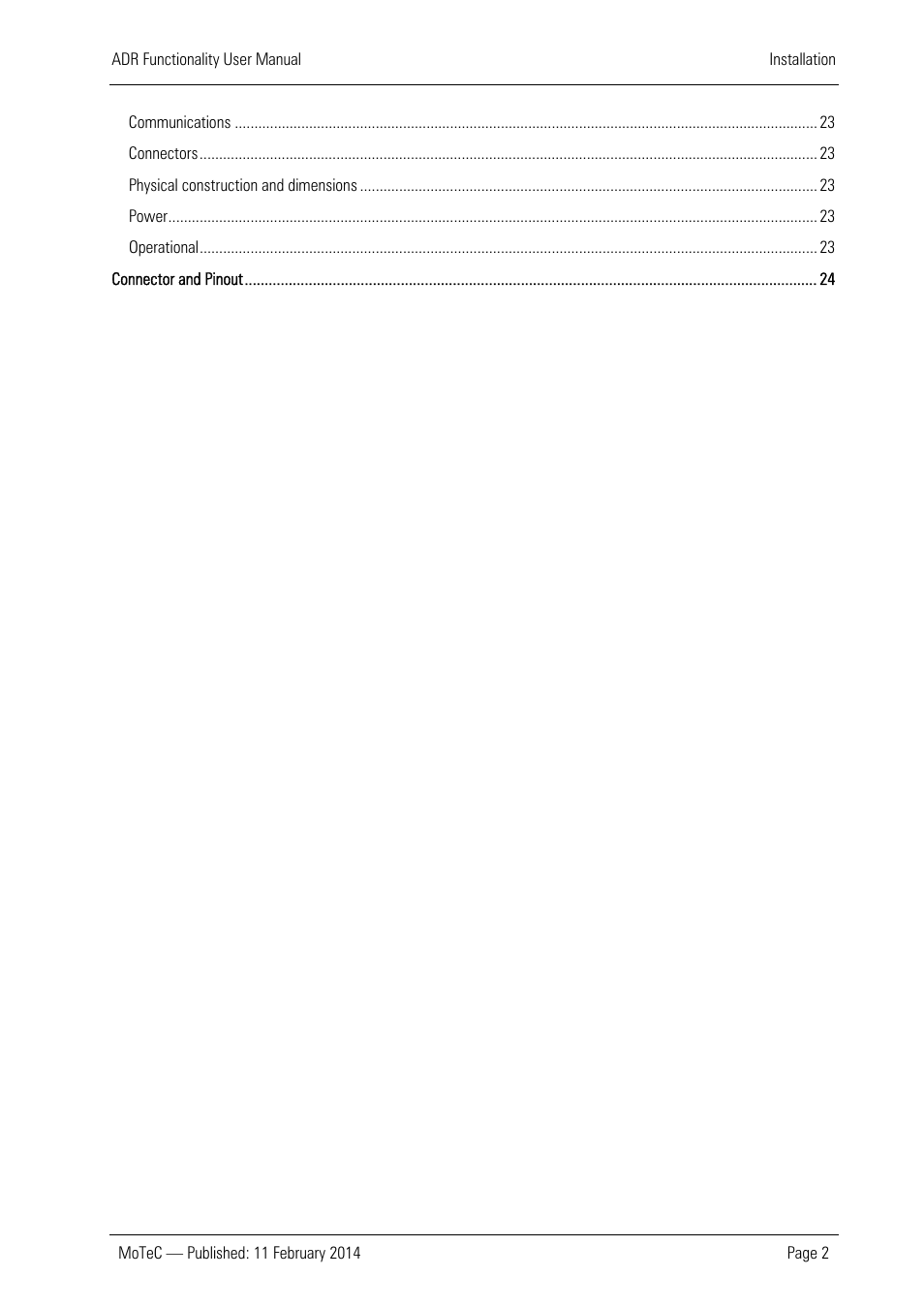 MoTeC ADR User Manual | Page 3 / 25