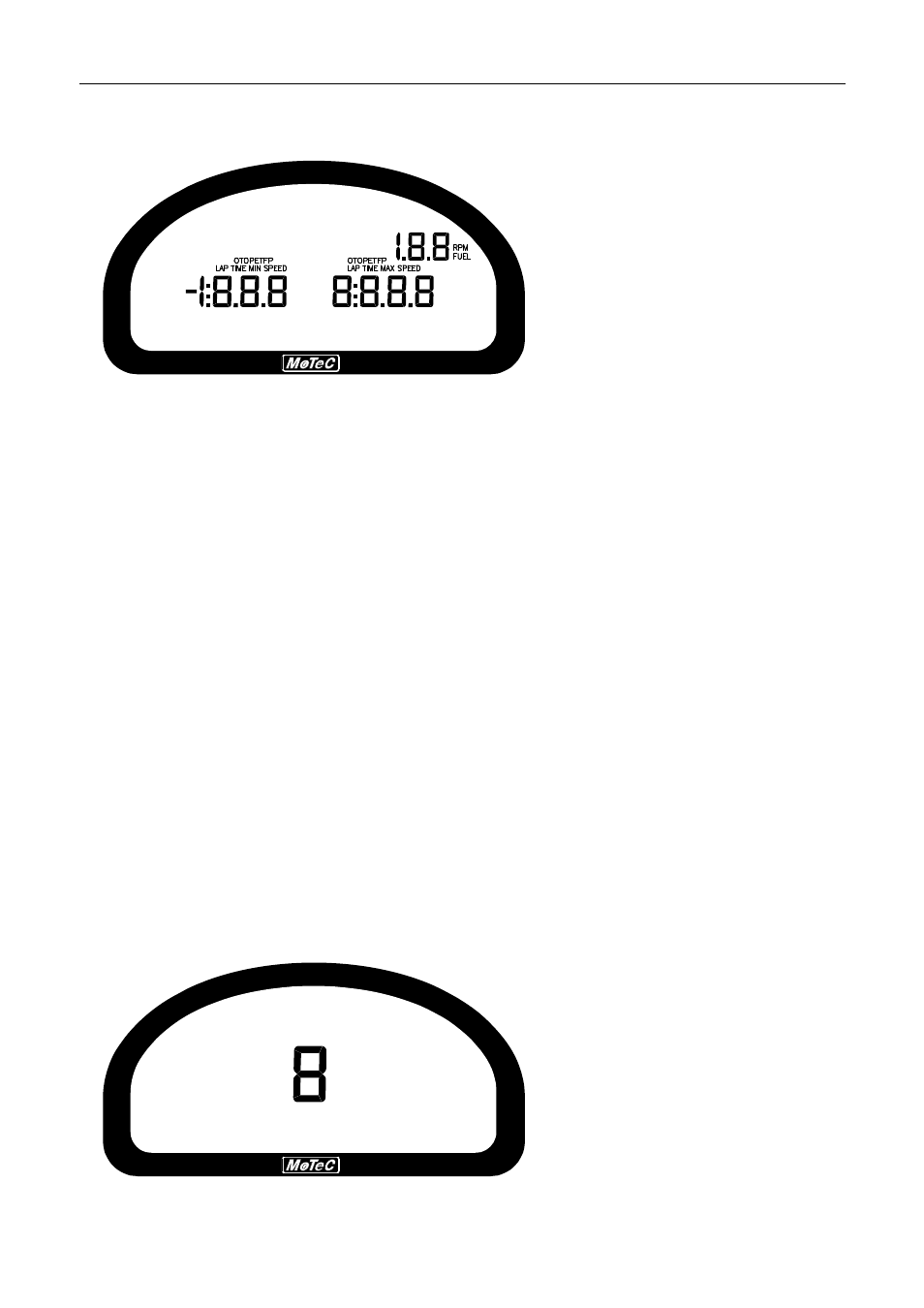 12 operation, Numeric displays, Centre numeric display | MoTeC ACL VIM User Manual | Page 16 / 99