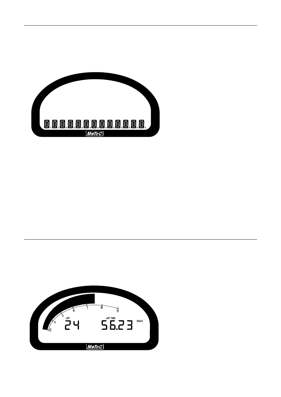 Display modes, Motec operation 13, Bottom alpha / numeric display | Race mode | MoTeC ACL VIM User Manual | Page 17 / 99