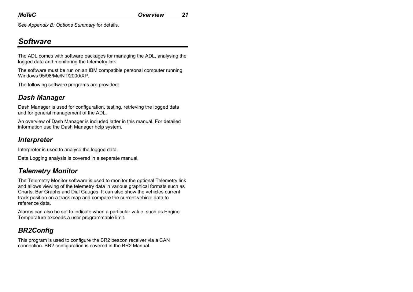 Software | MoTeC ADL EDL User Manual | Page 23 / 81