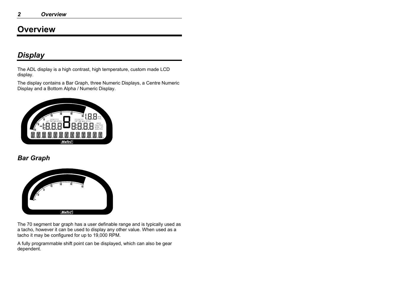 Overview, Display | MoTeC ADL EDL User Manual | Page 4 / 81