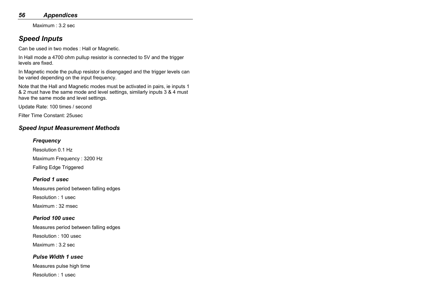 Speed inputs | MoTeC ADL EDL User Manual | Page 58 / 81