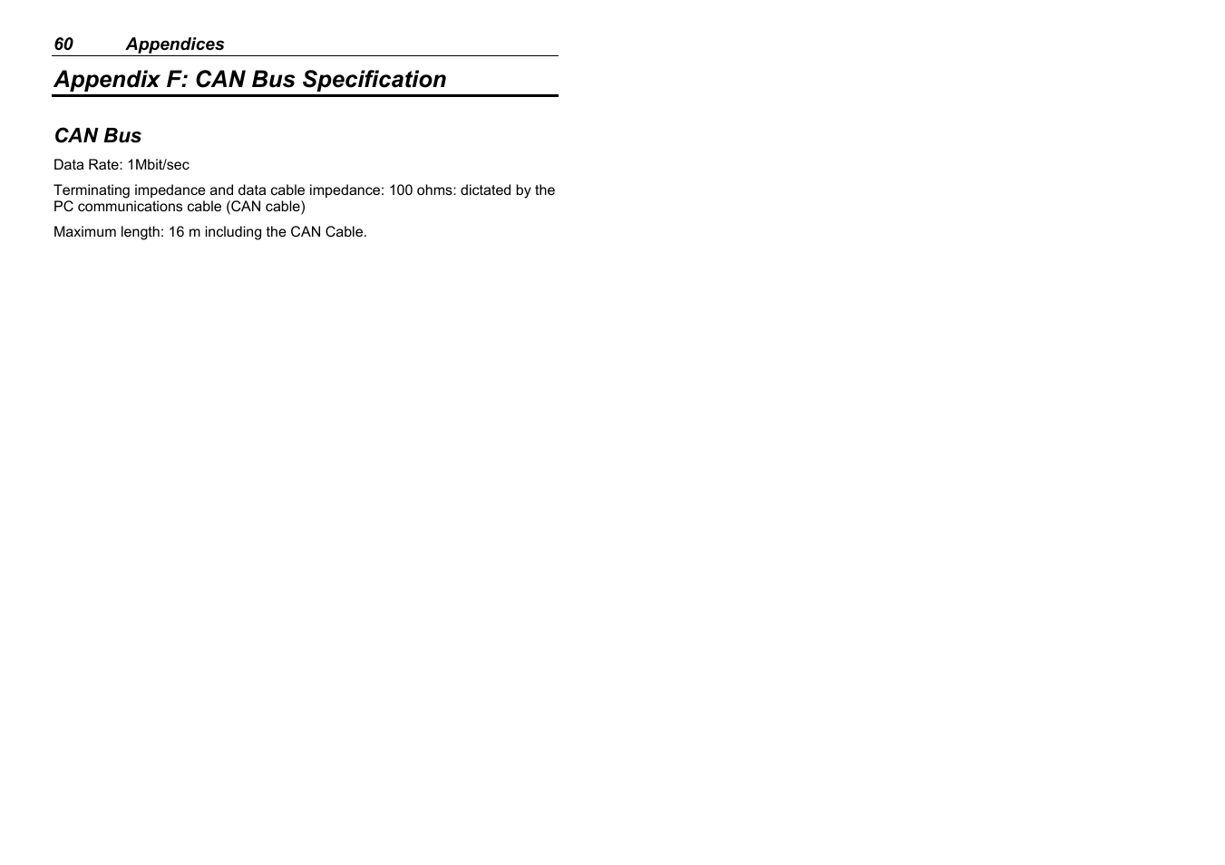 Appendix f: can bus specification | MoTeC ADL EDL User Manual | Page 62 / 81