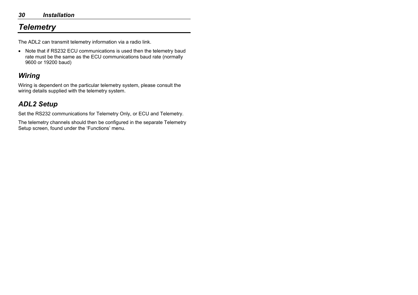 Telemetry | MoTeC ADL2 EDL2 User Manual | Page 32 / 82