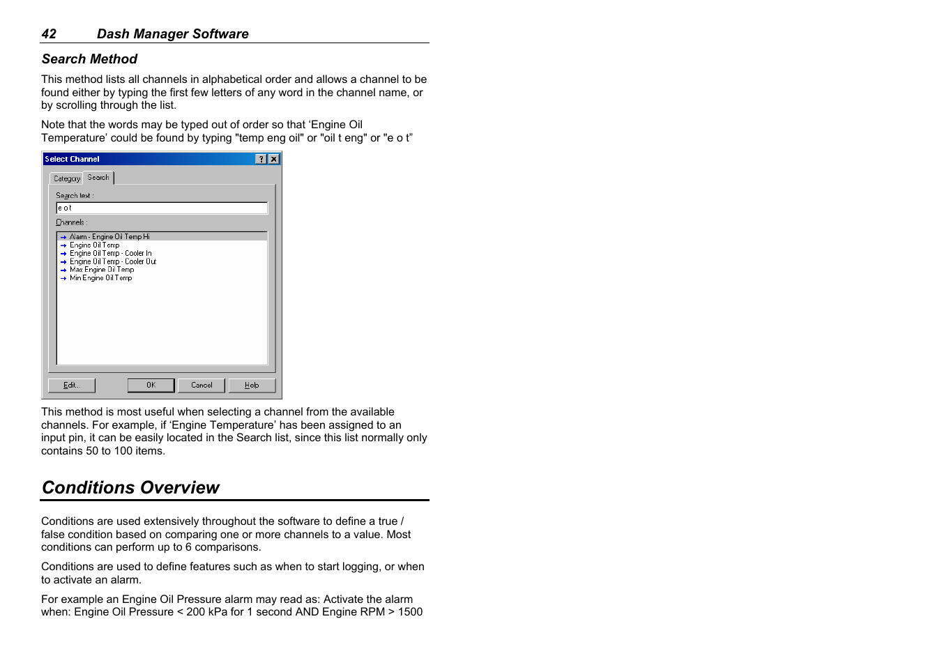 Conditions overview | MoTeC ADL2 EDL2 User Manual | Page 44 / 82
