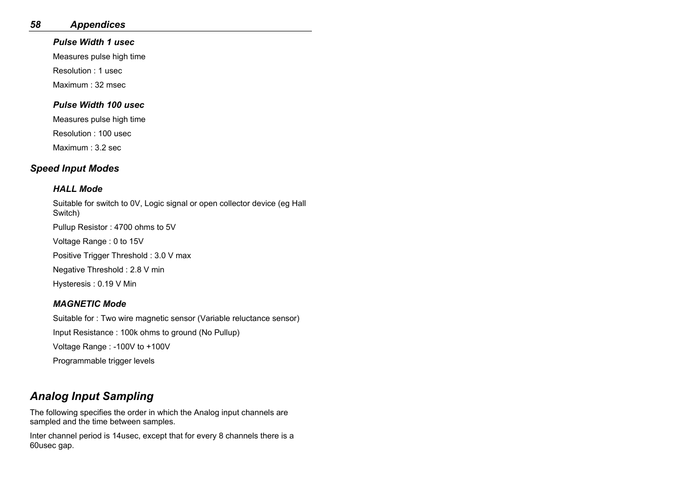 Analog input sampling | MoTeC ADL2 EDL2 User Manual | Page 60 / 82