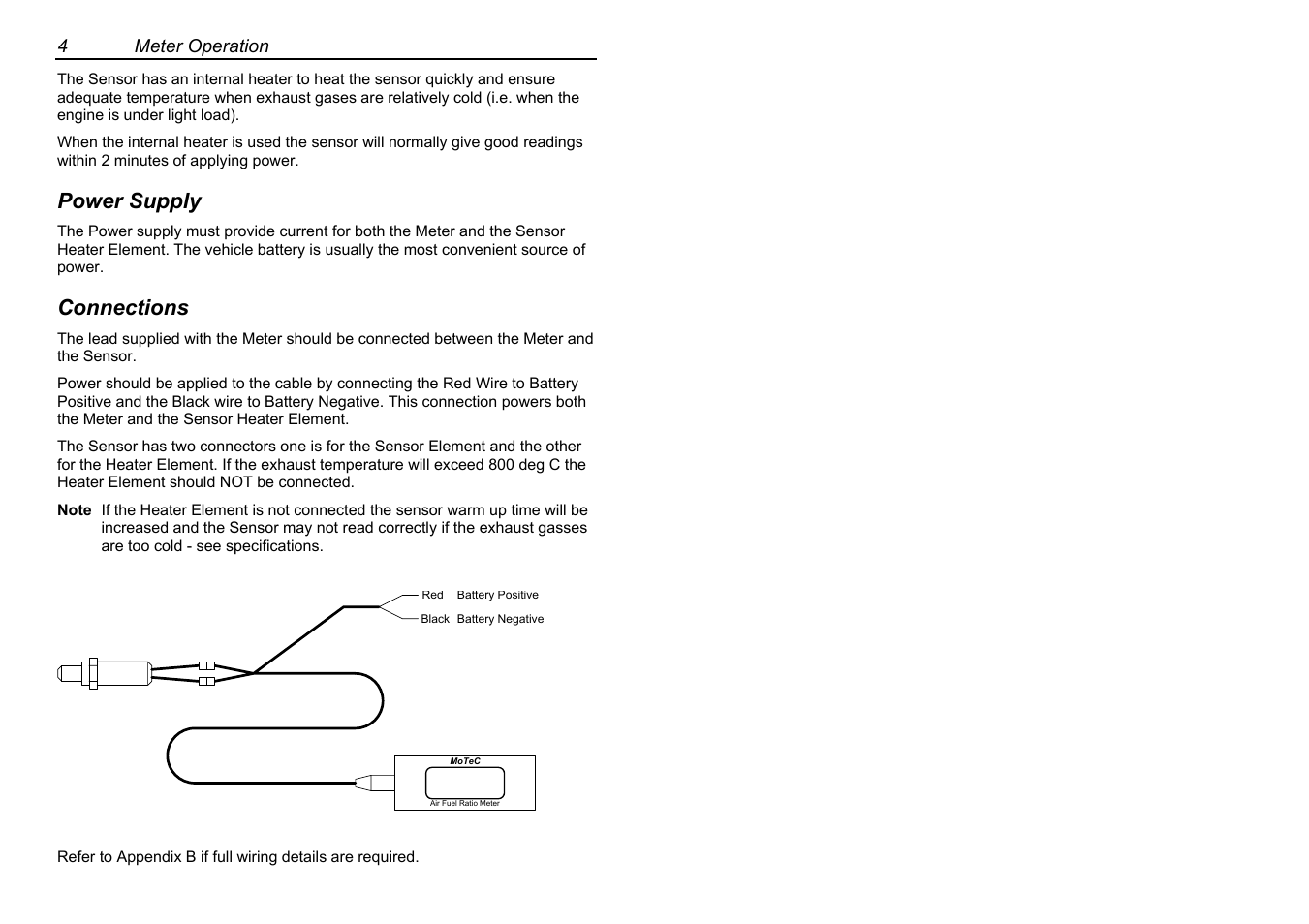 Power supply, Connections | MoTeC AFM1 User Manual | Page 8 / 20