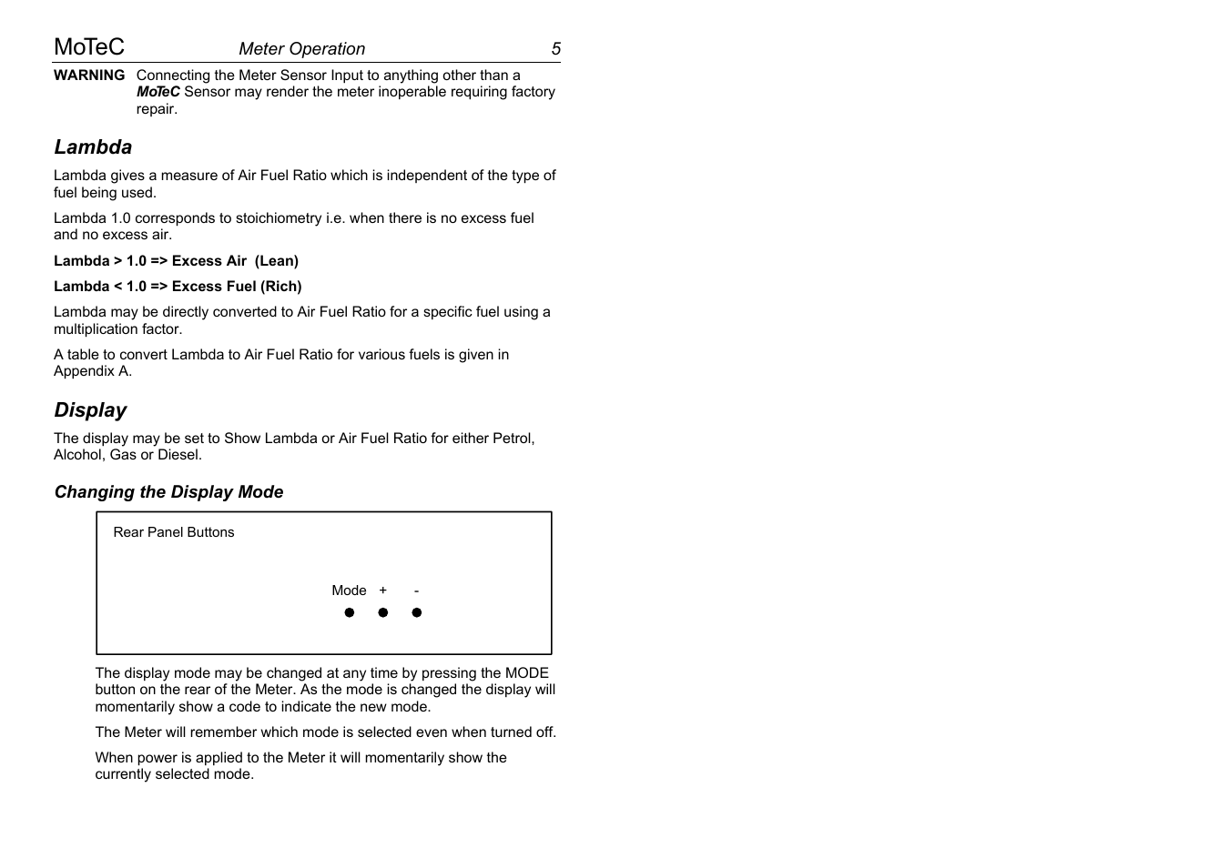 Motec | MoTeC AFM1 User Manual | Page 9 / 20