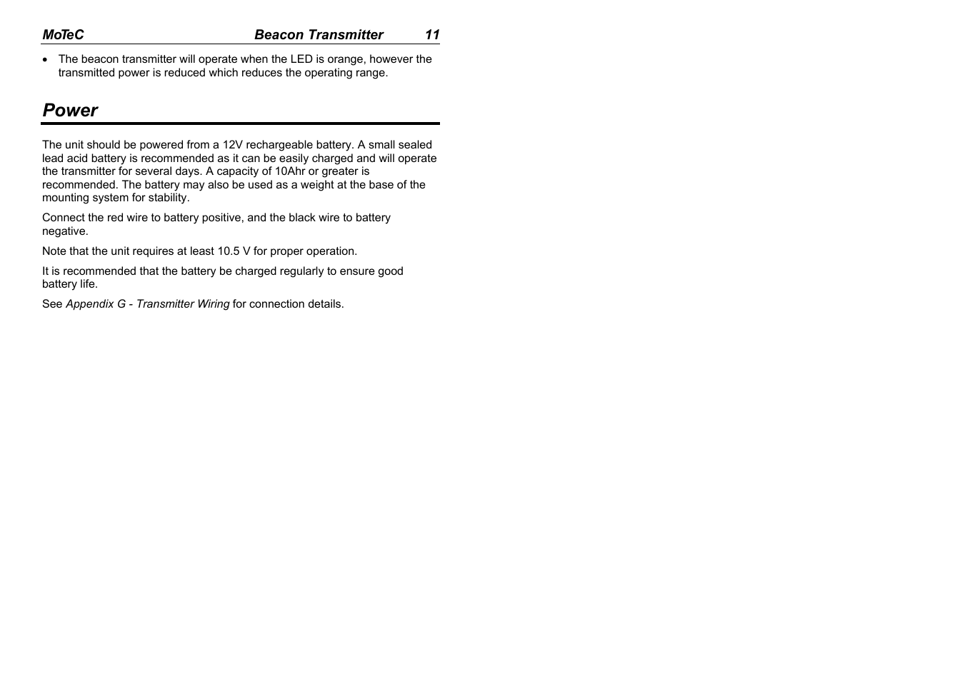 Power | MoTeC BR2 BTX User Manual | Page 13 / 47