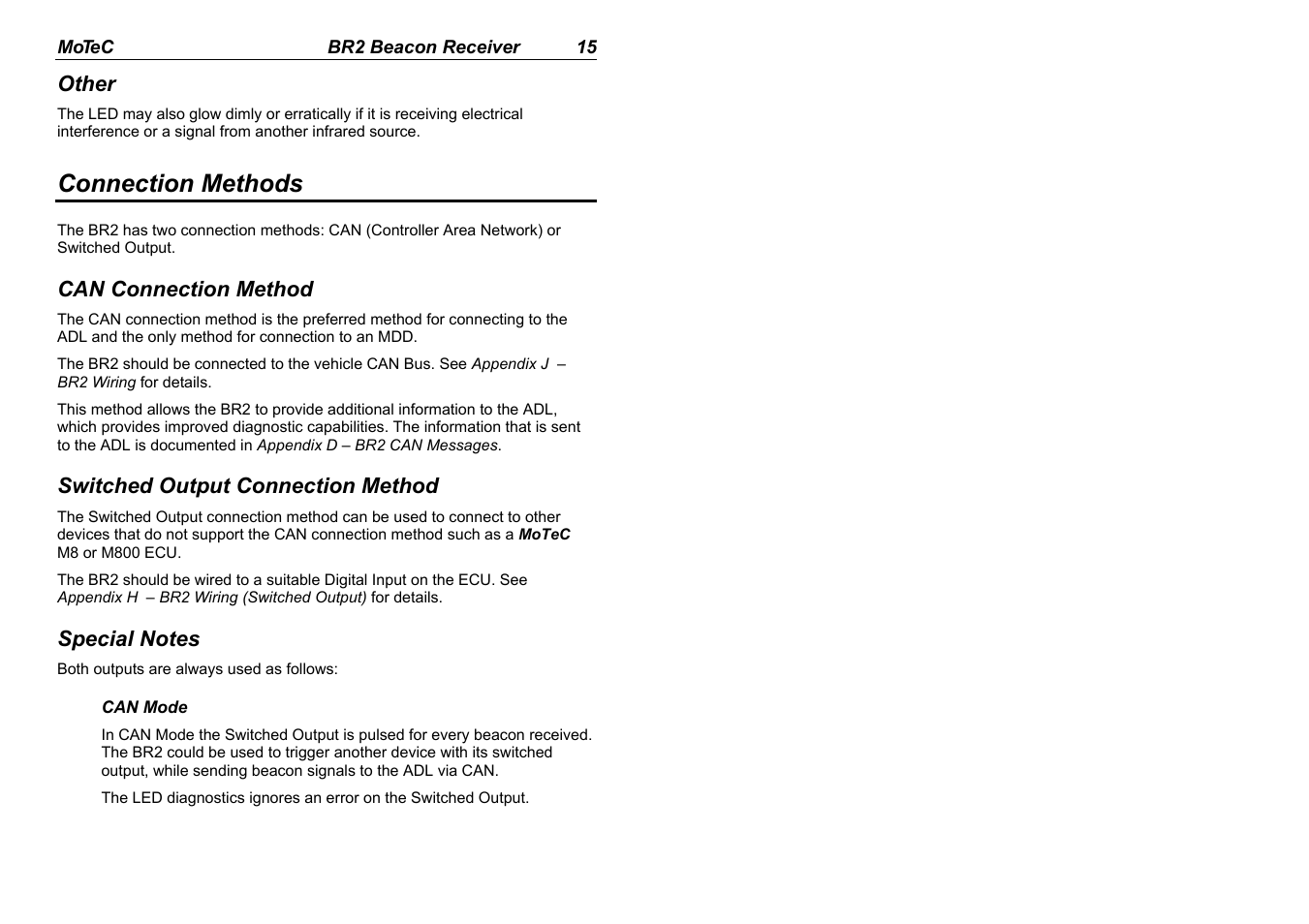 Connection methods | MoTeC BR2 BTX User Manual | Page 17 / 47