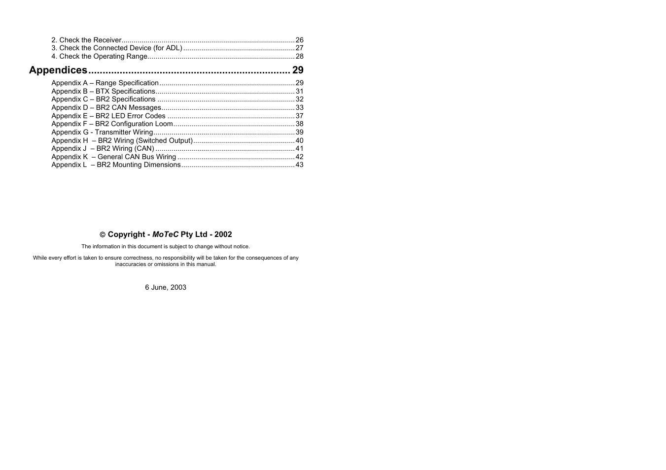 MoTeC BR2 BTX User Manual | Page 2 / 47