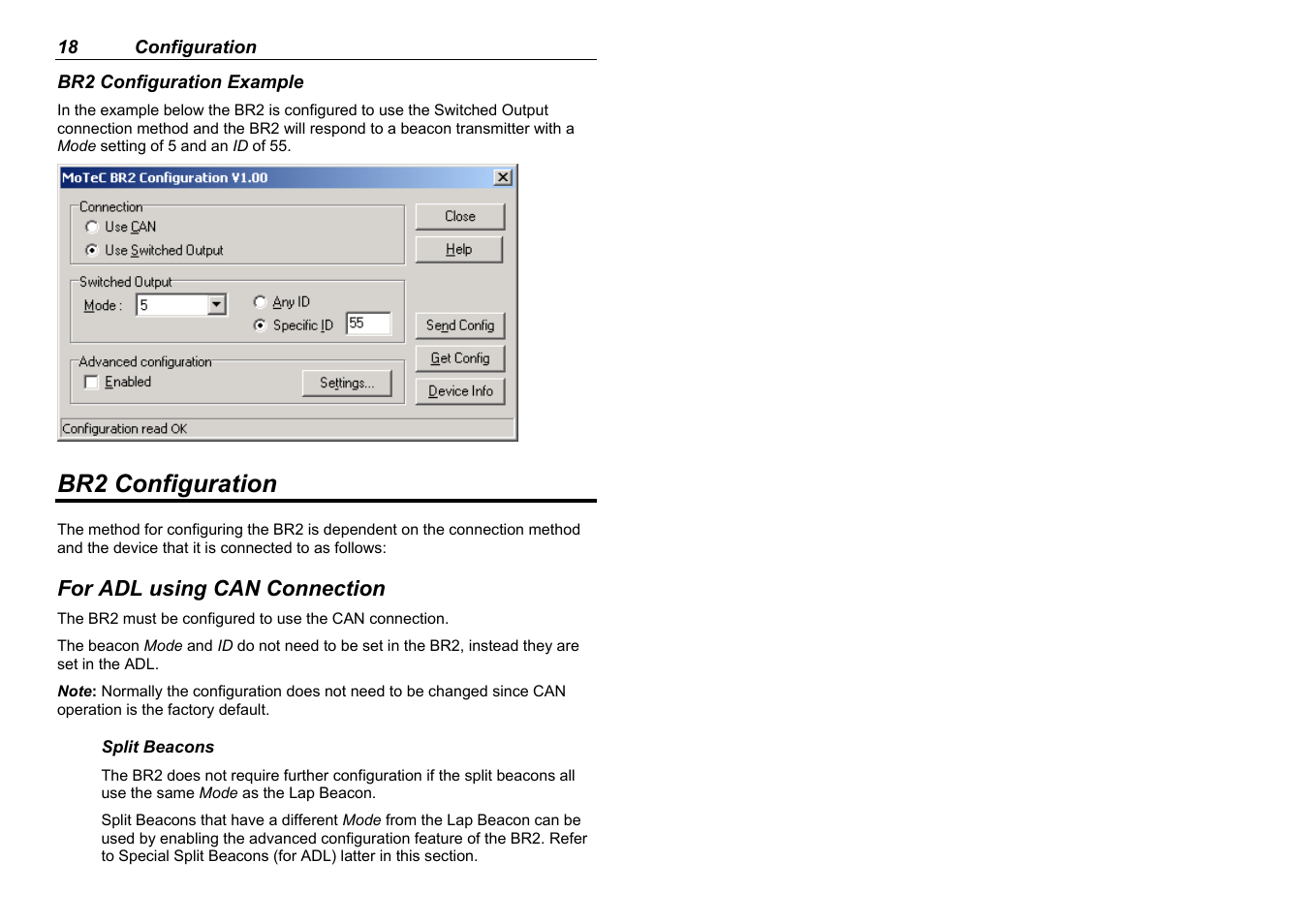 Br2 configuration | MoTeC BR2 BTX User Manual | Page 20 / 47