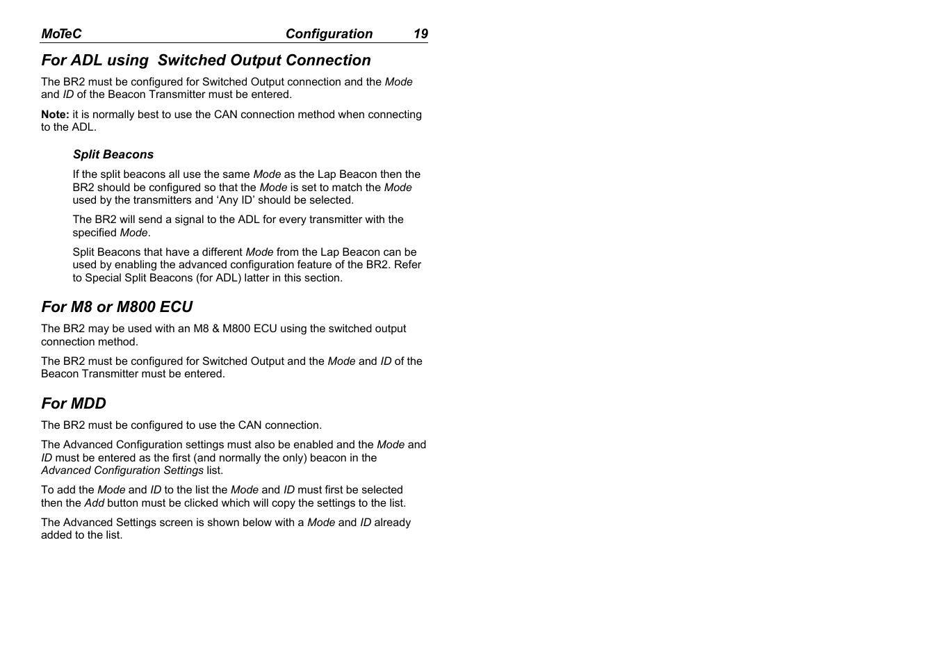 MoTeC BR2 BTX User Manual | Page 21 / 47