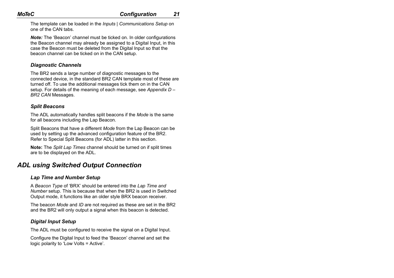 MoTeC BR2 BTX User Manual | Page 23 / 47