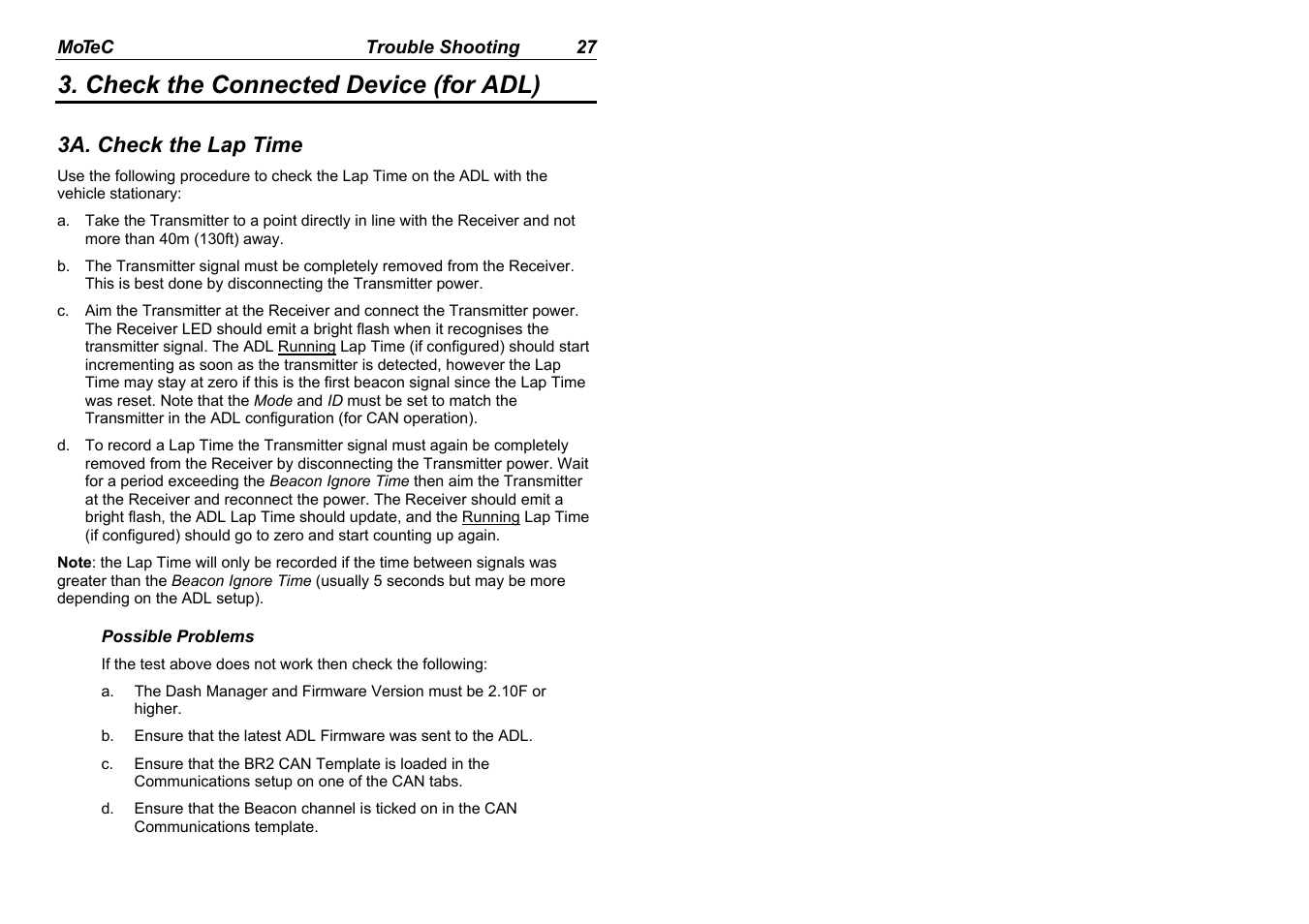 Check the connected device (for adl) | MoTeC BR2 BTX User Manual | Page 29 / 47