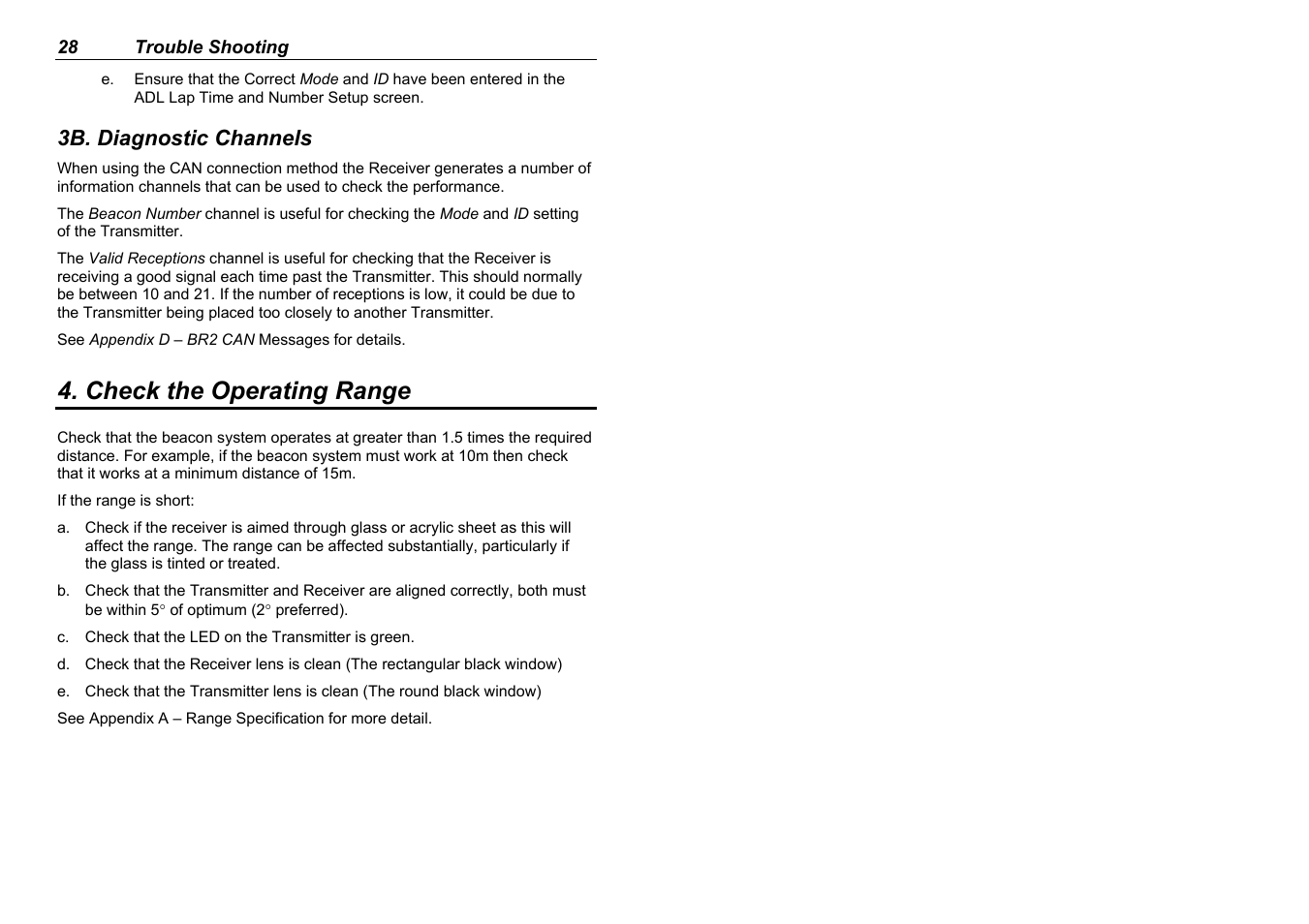 Check the operating range | MoTeC BR2 BTX User Manual | Page 30 / 47