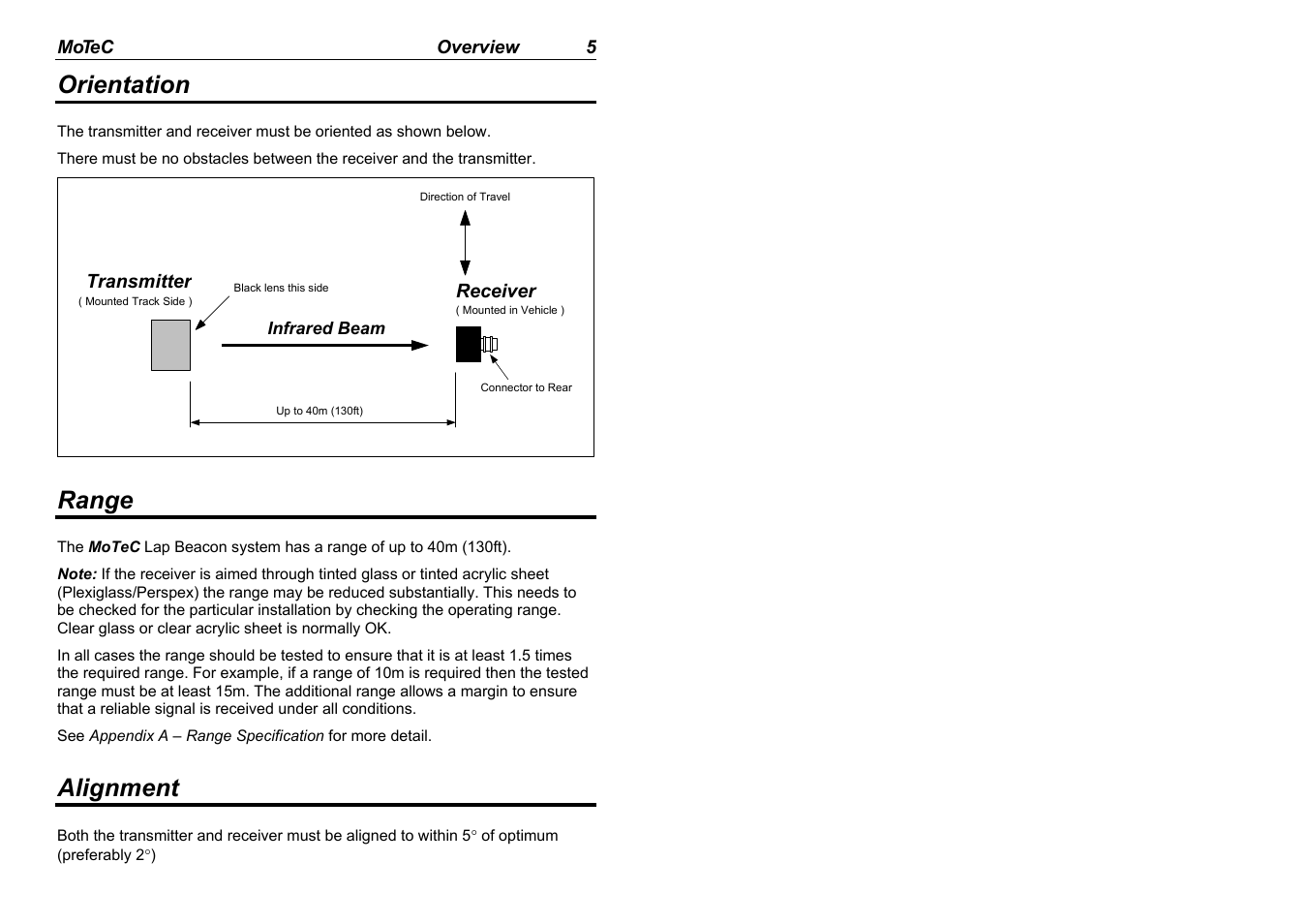 Orientation, Range, Alignment | MoTeC BR2 BTX User Manual | Page 7 / 47