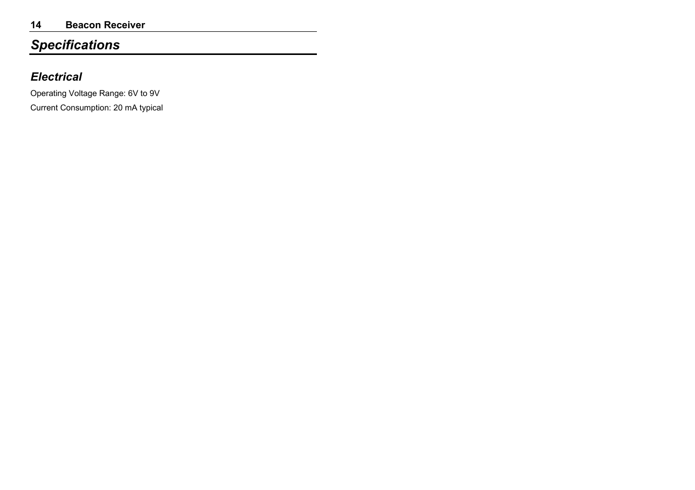 Specifications | MoTeC BRX User Manual | Page 16 / 21