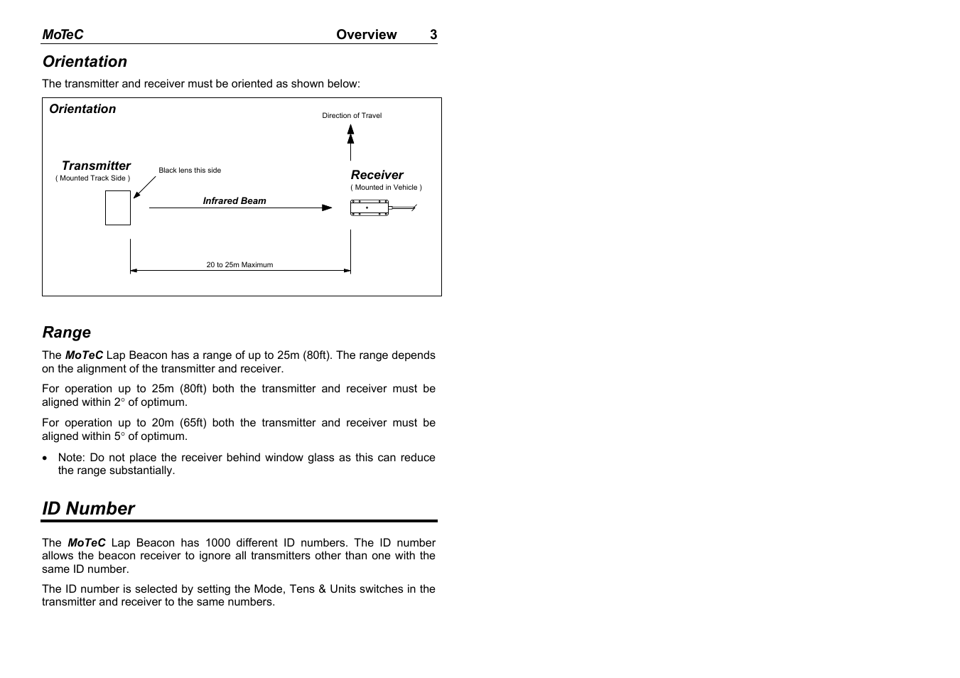 Id number, Orientation, Range | MoTeC BRX User Manual | Page 5 / 21