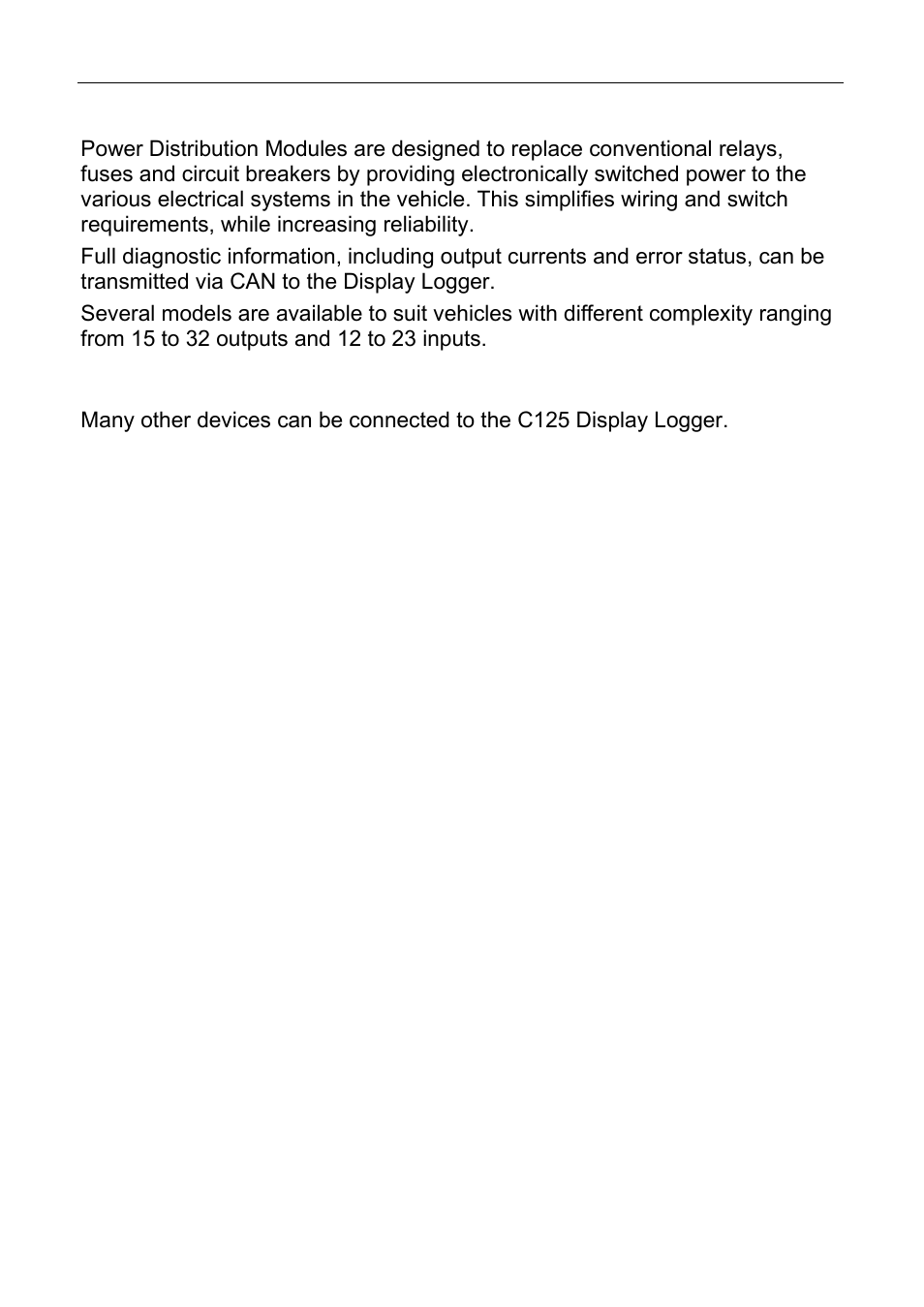 Pdms, Other devices | MoTeC C125 User Manual | Page 12 / 89
