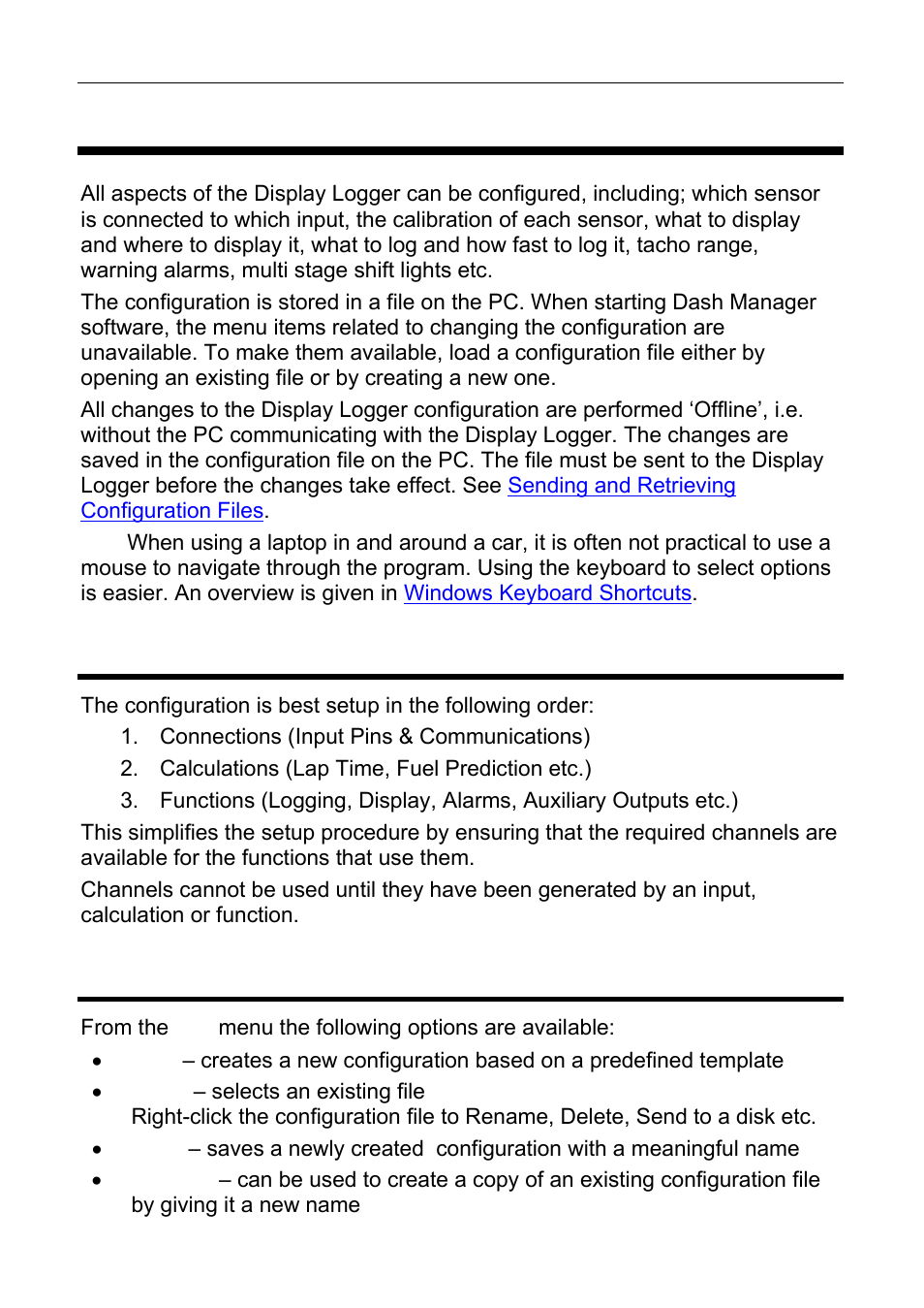 Configuration, Configuration sequence, Configuration file | MoTeC C125 User Manual | Page 30 / 89