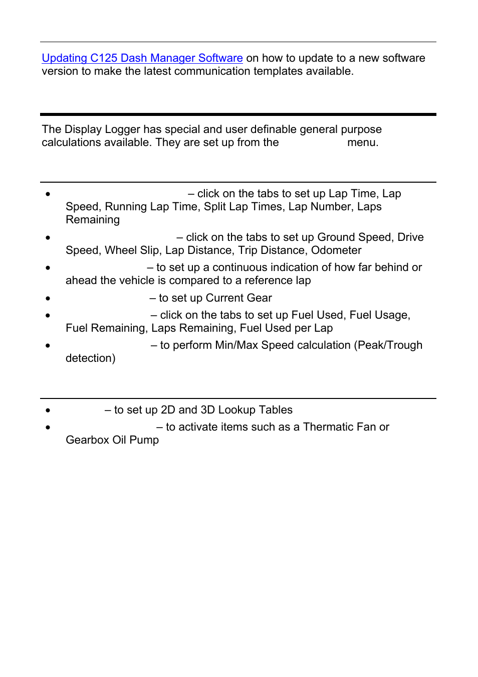 Calculations, Special calculations, General purpose calculations | MoTeC C125 User Manual | Page 37 / 89