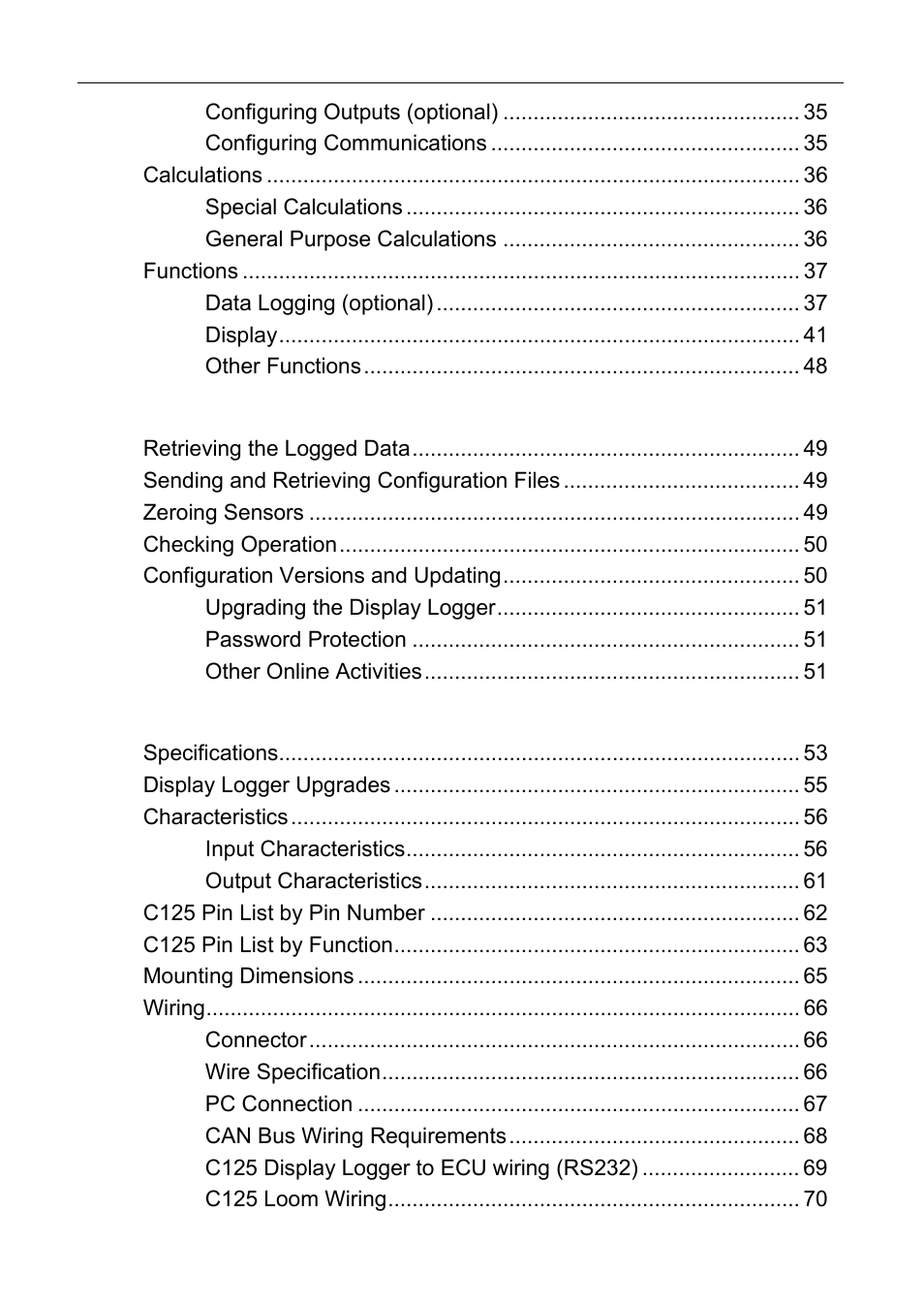 Motec c125 user manual, Operation, Appendices | MoTeC C125 User Manual | Page 4 / 89