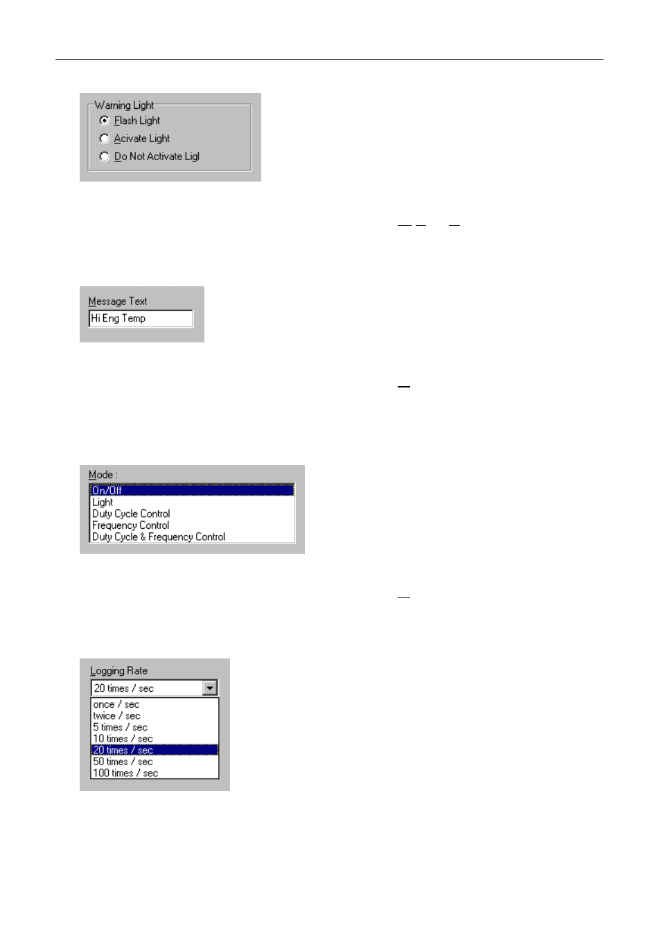 Group box, Text box, List box | Drop-down list box, 76 appendices motec | MoTeC C185 User Manual | Page 81 / 85