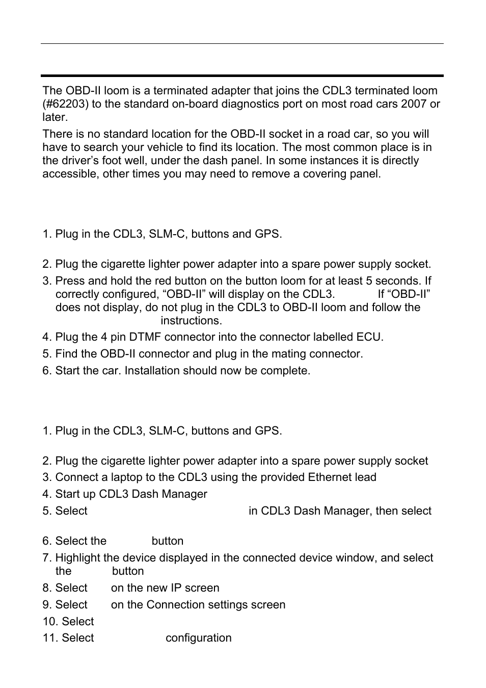 Installing the cdl3 to obd-ii loom | MoTeC CDL3 User Manual | Page 15 / 86