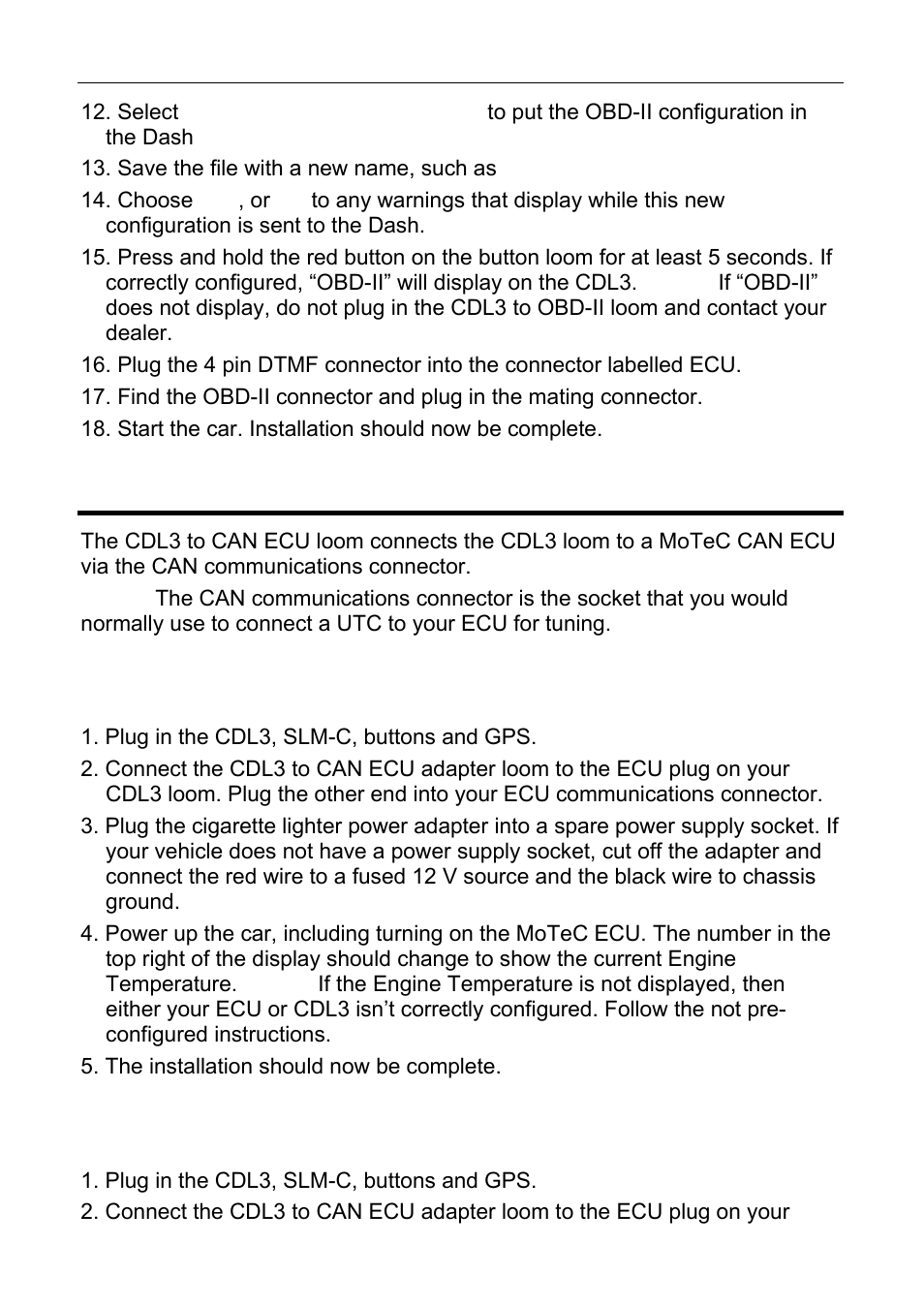 Installing the cdl3 to can ecu loom | MoTeC CDL3 User Manual | Page 16 / 86
