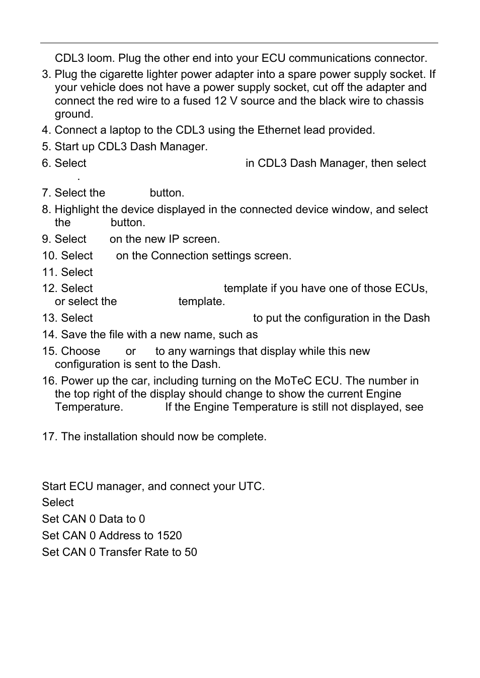 Motec cdl3 track kits 17 | MoTeC CDL3 User Manual | Page 17 / 86