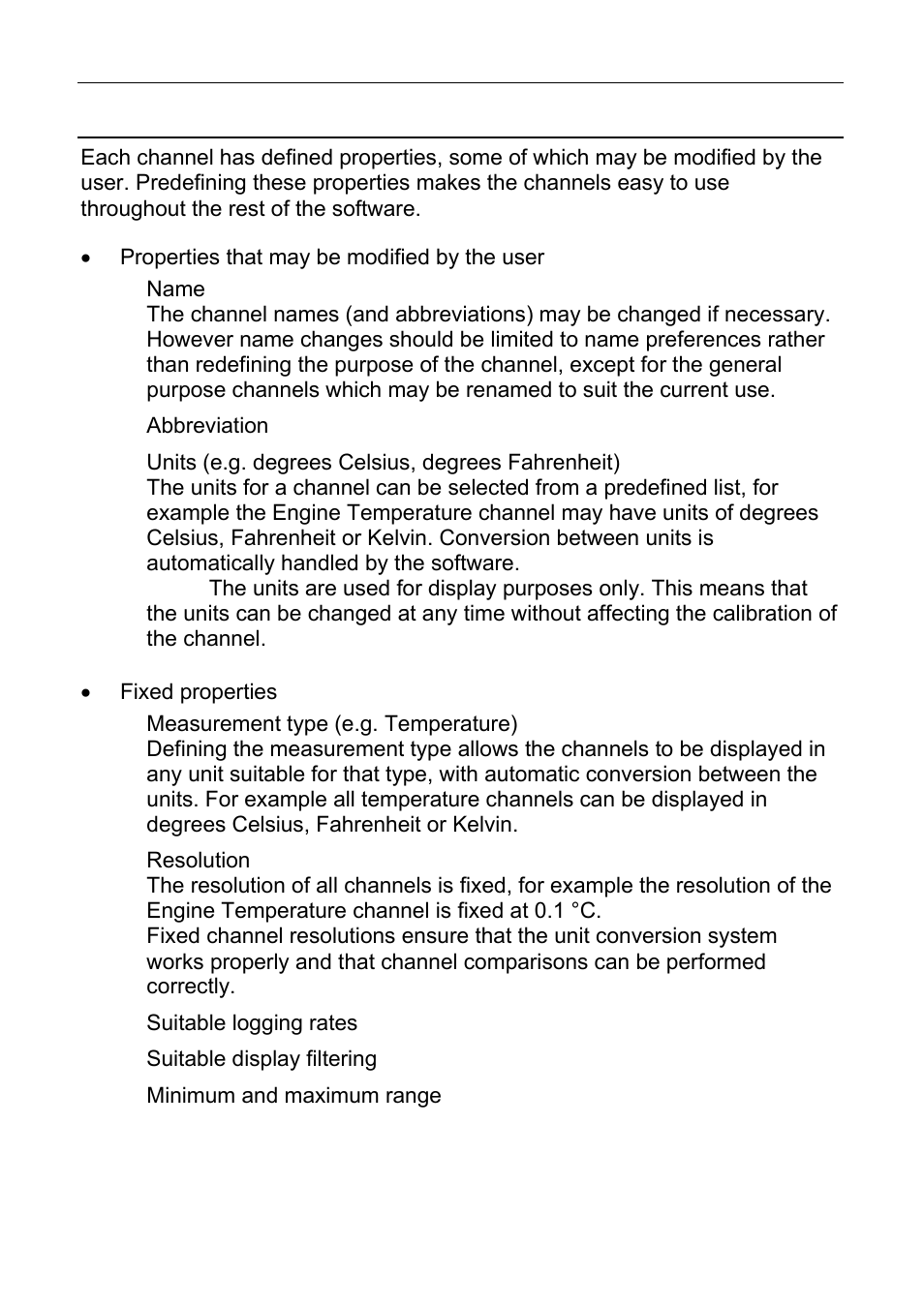 Channel properties, 32 configuration | MoTeC CDL3 User Manual | Page 32 / 86
