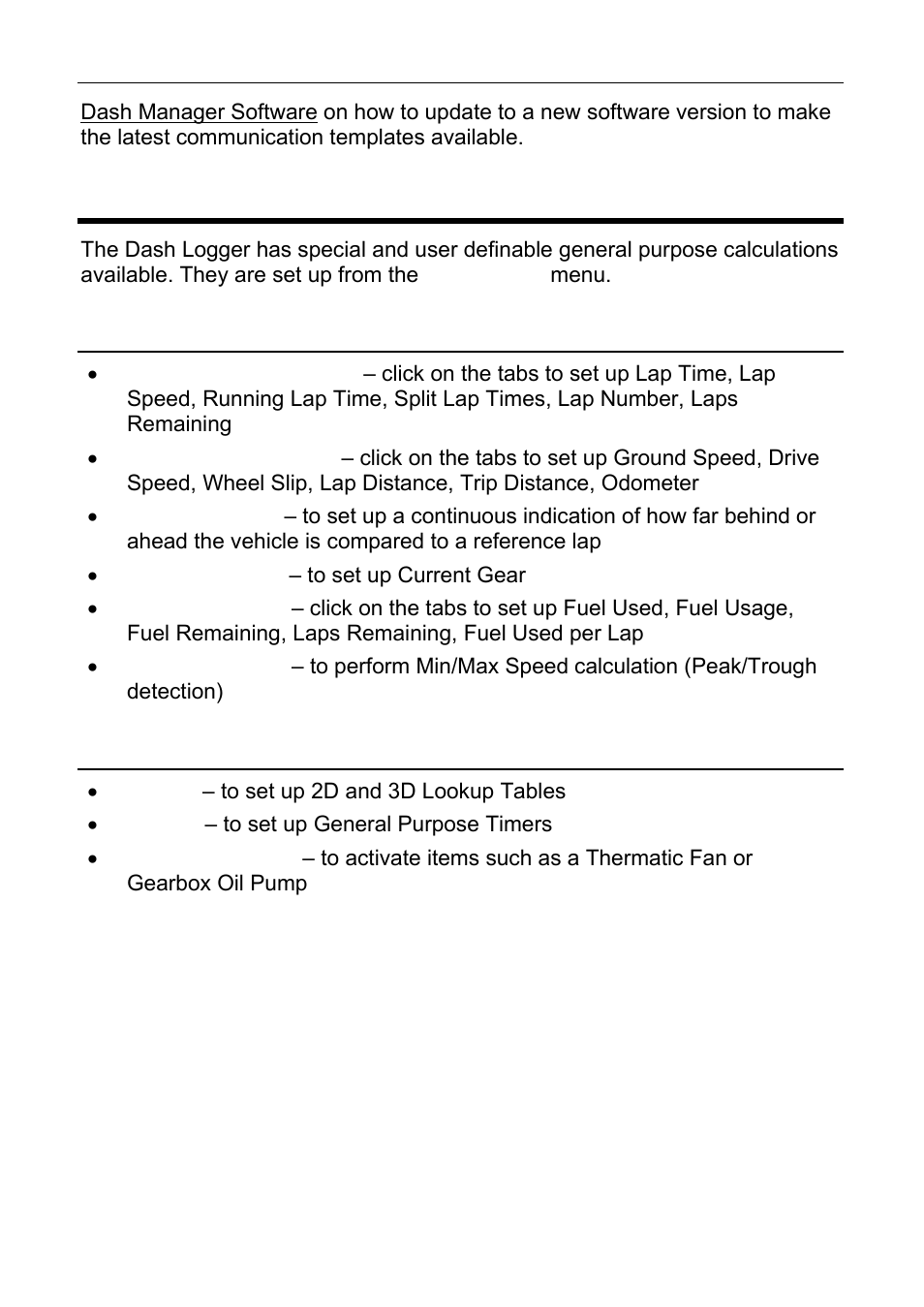 Calculations, Special calculations, General purpose calculations | MoTeC CDL3 User Manual | Page 36 / 86