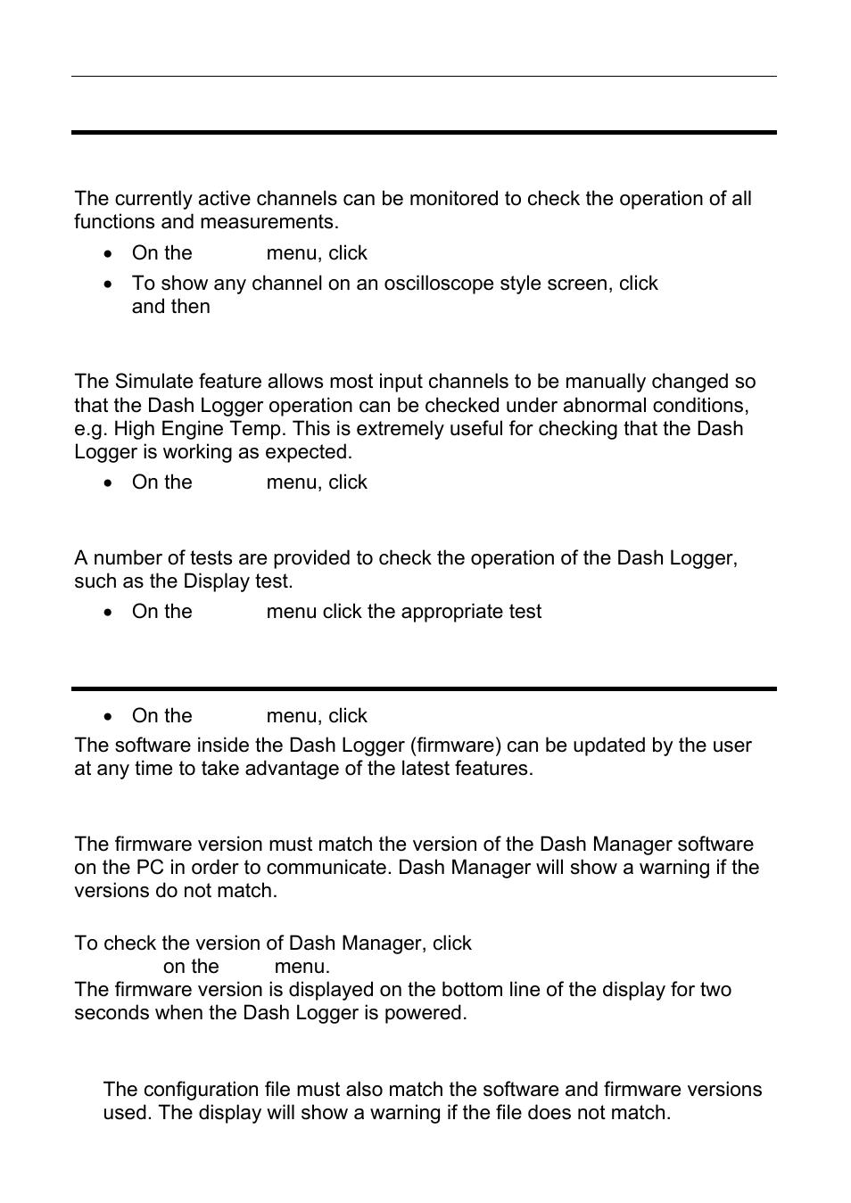 Checking operation, Configuration versions and updating | MoTeC CDL3 User Manual | Page 48 / 86