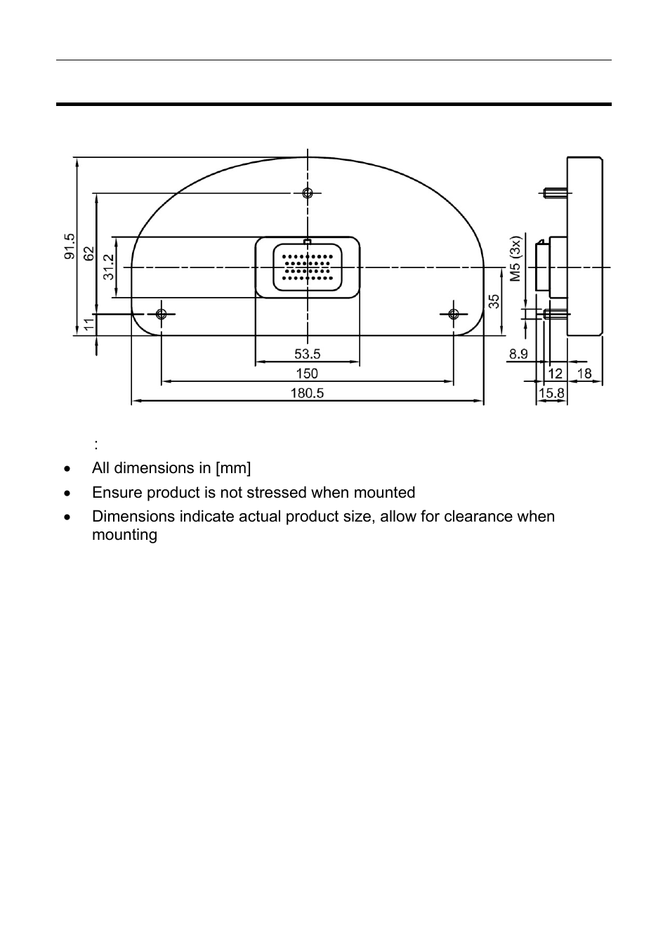 Mounting dimensions | MoTeC CDL3 User Manual | Page 64 / 86