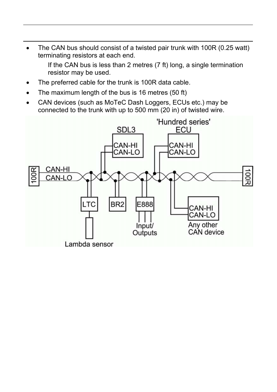 Can bus wiring requirements | MoTeC CDL3 User Manual | Page 67 / 86