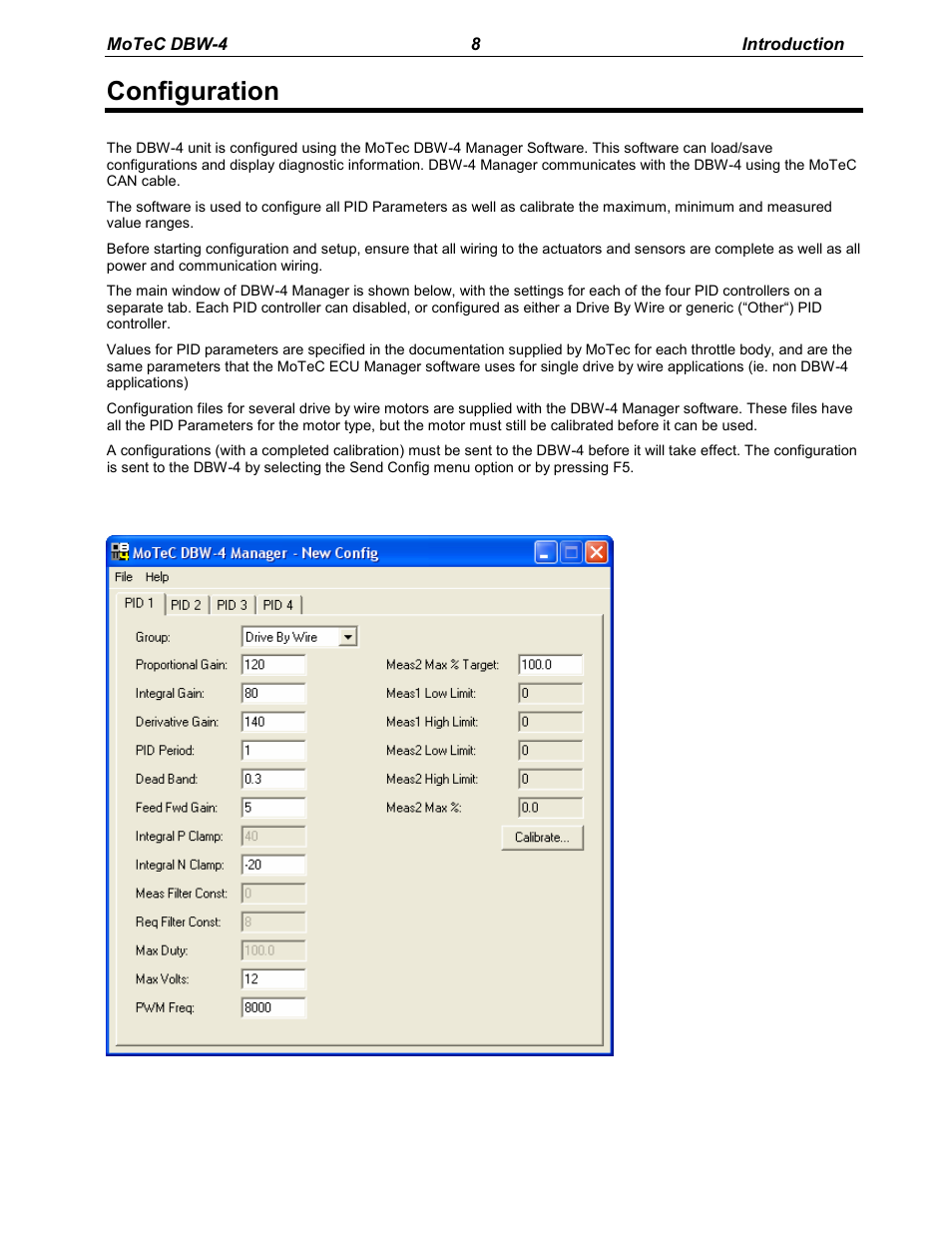 Configuration | MoTeC DBW-4 User Manual | Page 8 / 21