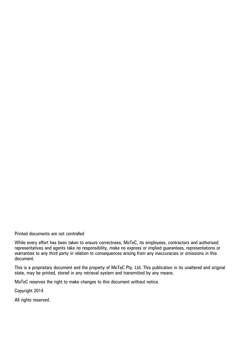 Copyright | MoTeC Display Creator User Manual | Page 2 / 66